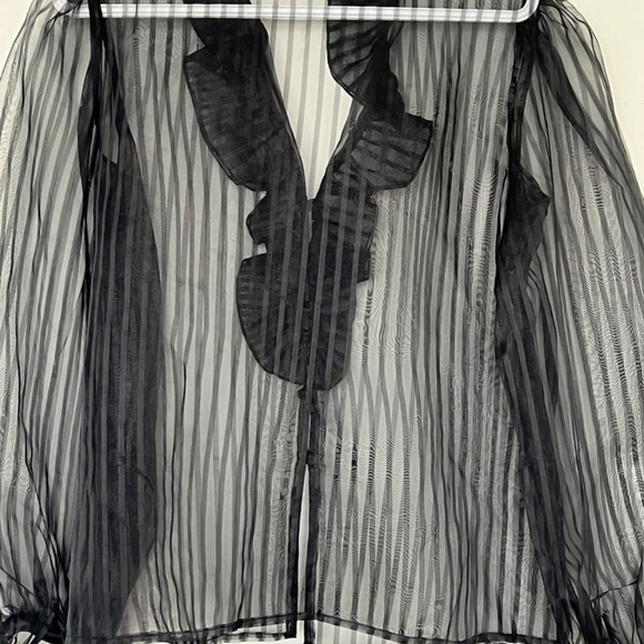 sheer women ruffled blouse - Picture 4 of 5